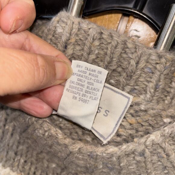 Express Tricot Sweater Hand Knit Cozy Polar Bear S Vintage Cotton Angora Wool - Picture 4 of 10